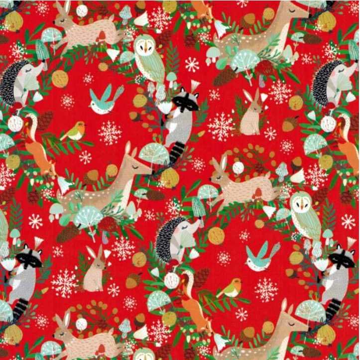 Roger La Borde Animal Wreath Gift Wrap GWX211 front detail