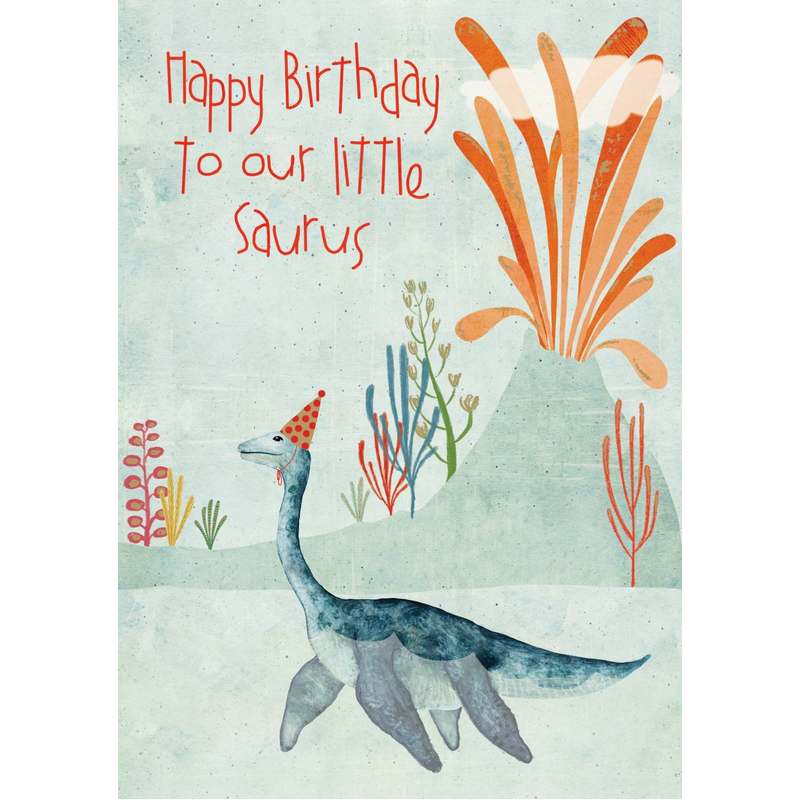 Roger La Borde Happy Birthday To Our Little Saurus Greetings Card GC2142 front