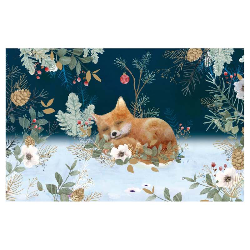 Roger La Borde Pack Of 8 Little Fox Christmas Notecards NSX741 front