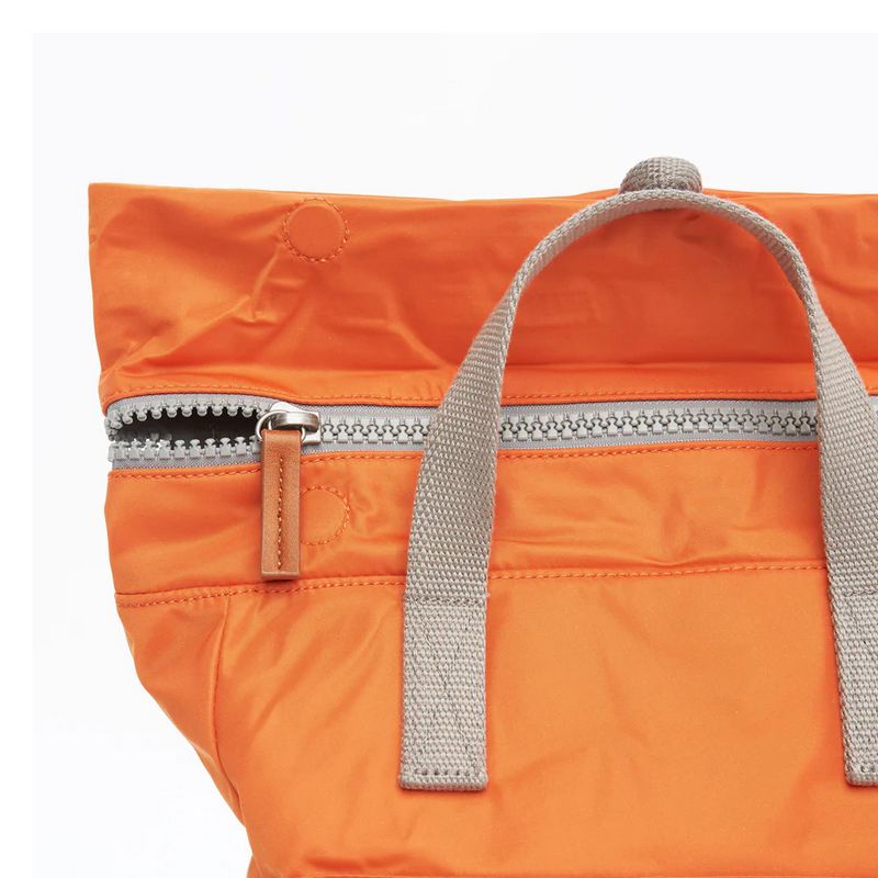 Roka Backpack Canfield B Sustainable Burnt Orange Small zip detail