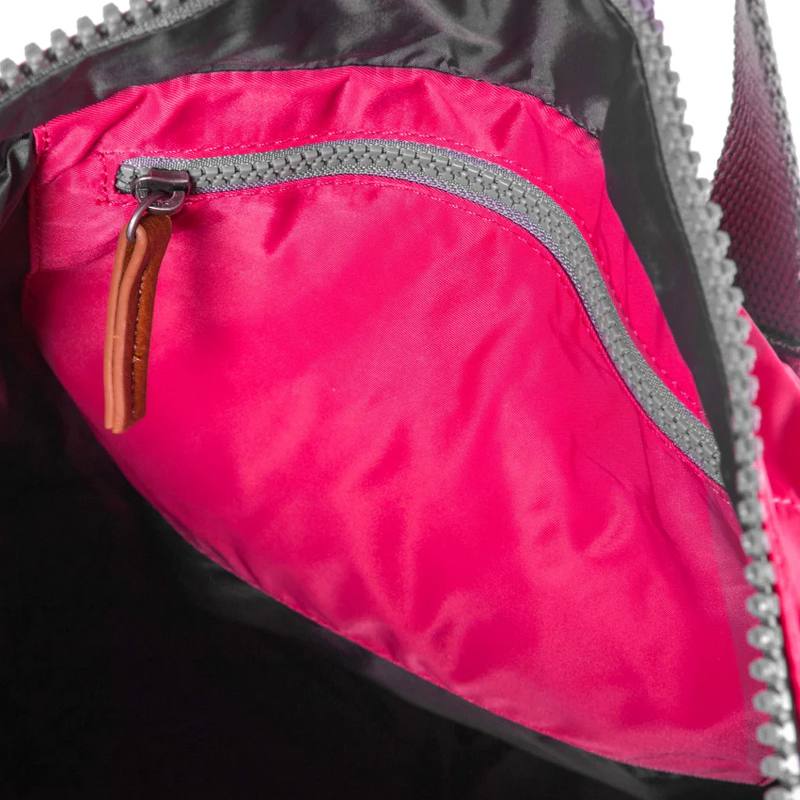 Roka Backpack Canfield B Sustainable Raspberry Medium inside zip