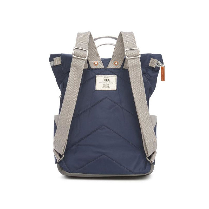 Roka Backpack Canfield B Sustainable Small Midnight Blue back