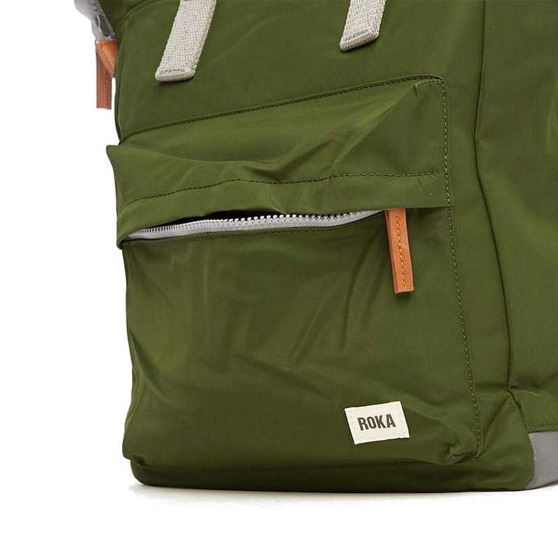 Roka Bantry B Sustainable Backpack Small Avocado pocket