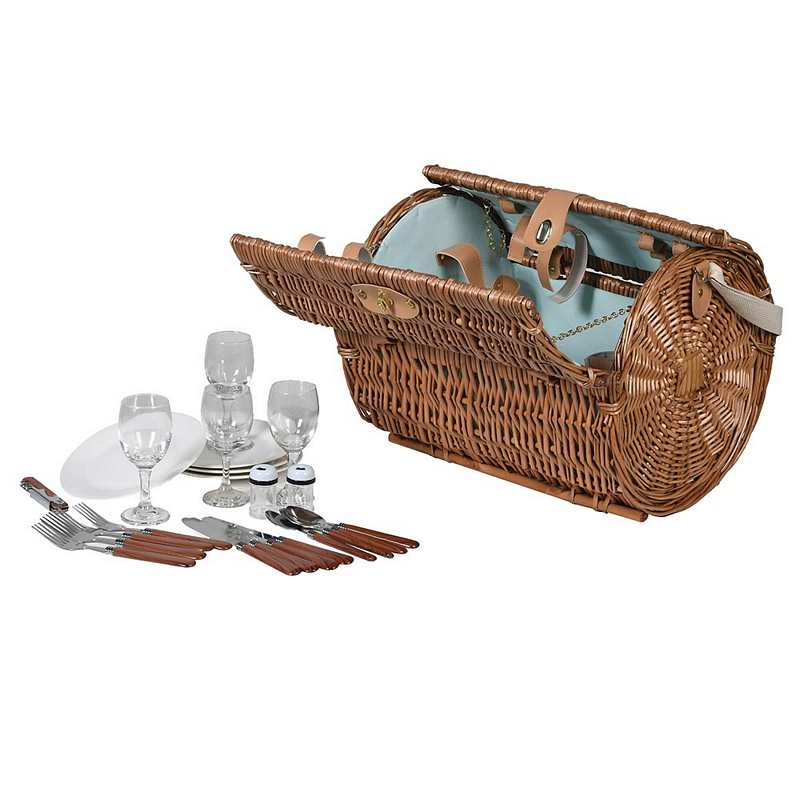 Round 4 Person Picnic Basket LSL044 with contents