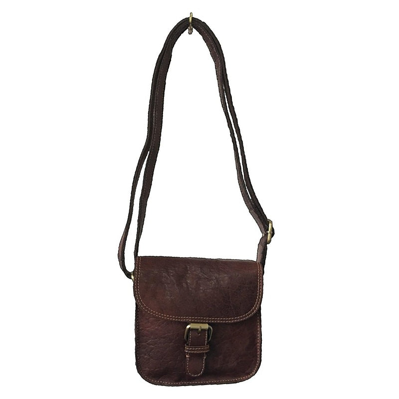Rowallan Bag Bronco Cognac Half Flap Double Gusset Bag Mini front