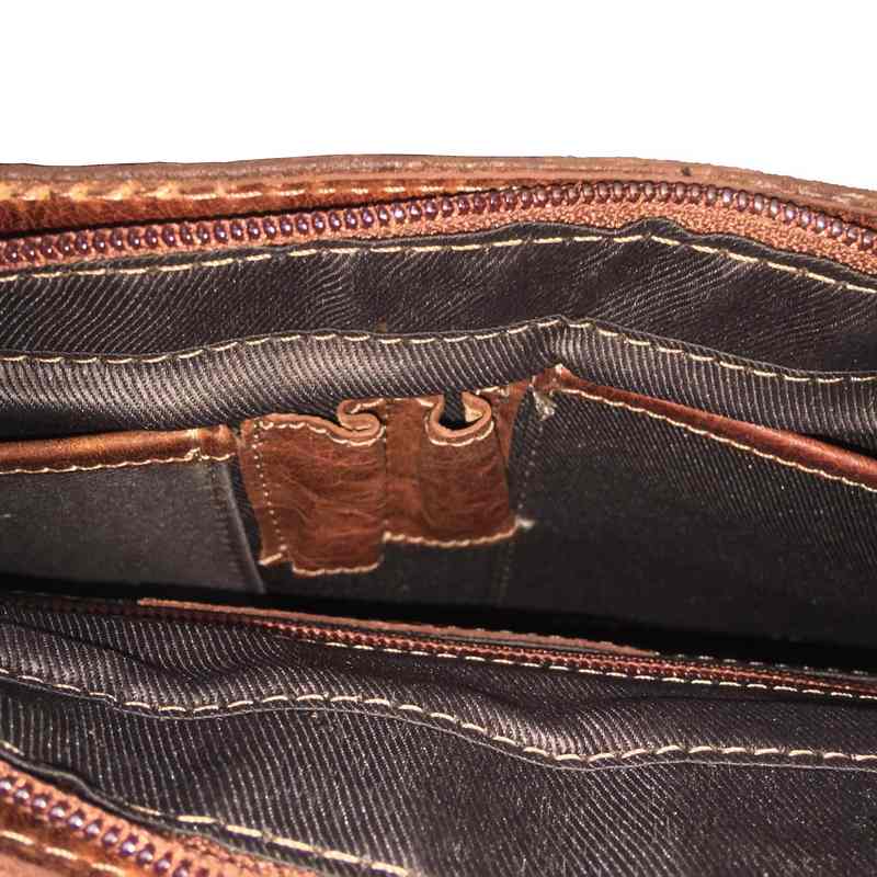 Rowallan Of Scotland Bronco Cognac Half Flap Bag Small inside