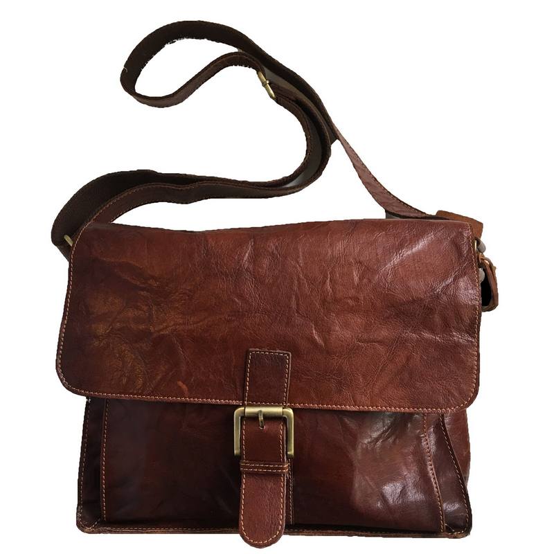 Rowallan Of Scotland Bronco Cognac Messenger Bag front 1