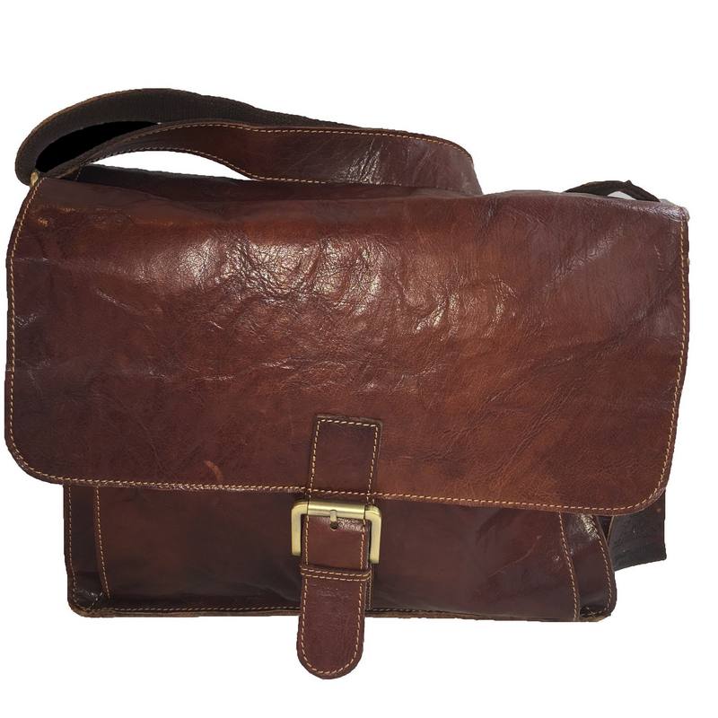 Rowallan Of Scotland Bronco Cognac Messenger Bag front 2