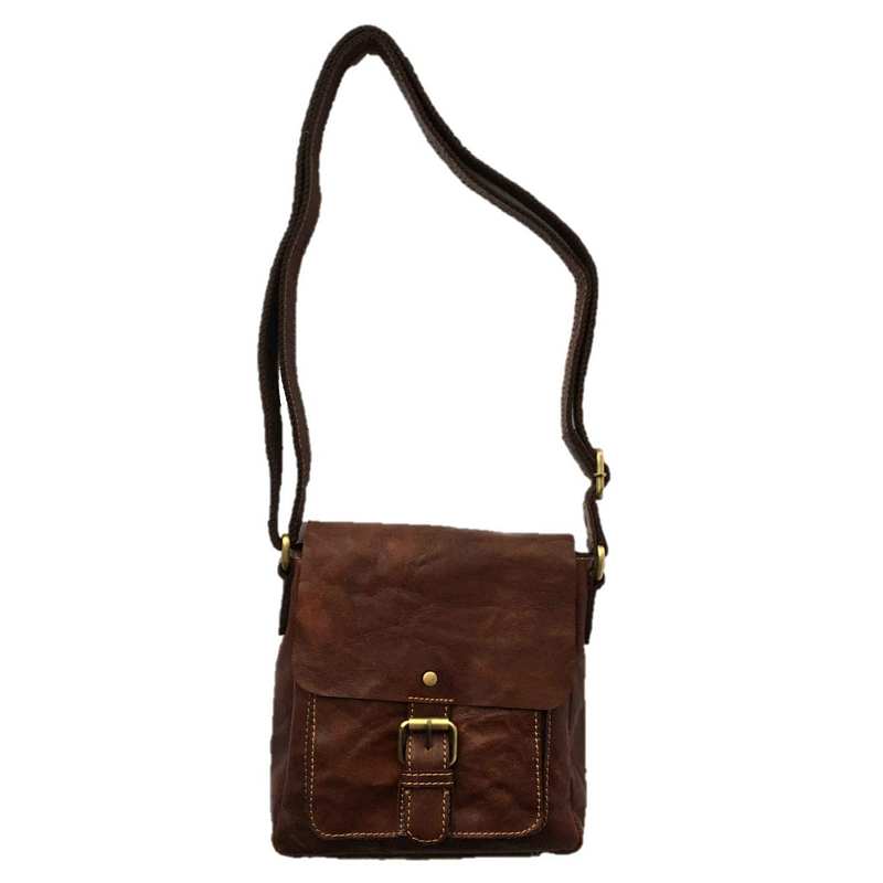 Rowallan Of Scotland Bronco Cognac Small Half Flap Bag hanging