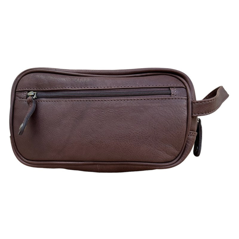 Rowallan Of Scotland Holborn Brown Leather Wash Bag 33-9788-02 back