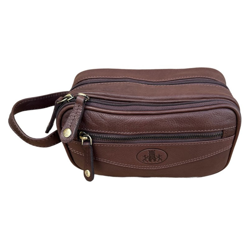 Rowallan Of Scotland Holborn Brown Leather Wash Bag 33-9788-02 view