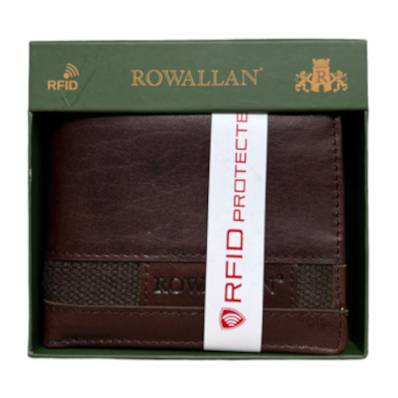 Rowallan Of Scotland Panama Brown Standard Wallet 33-6737 in box