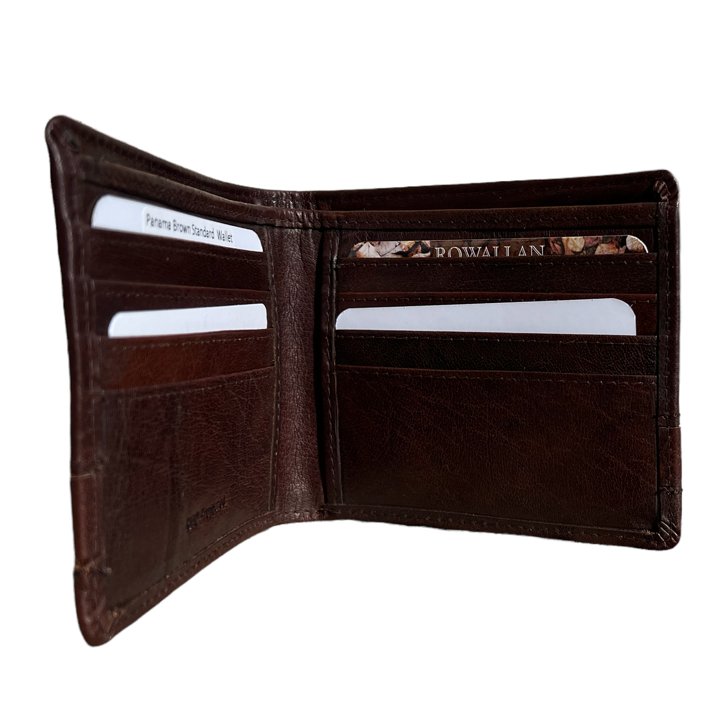 Rowallan Of Scotland Panama Brown Standard Wallet 33-6737 open