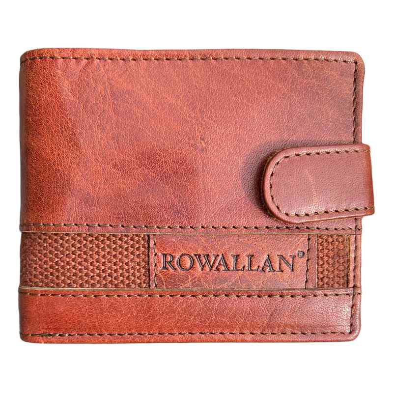Rowallan Of Scotland Panama Cognac Tabbed Two Zip Flip Out Wallet 33-6736 front