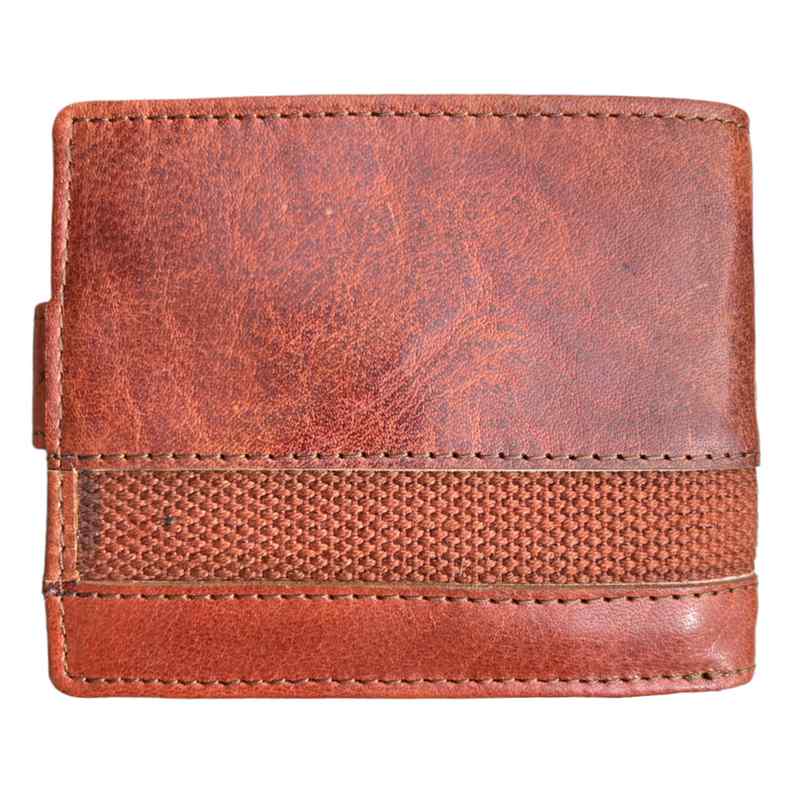 Rowallan Of Scotland Panama Cognac Tabbed Two Zip Flip Out Wallet 33-6736 back