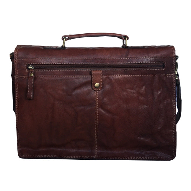 Rowallan Of Scotland Bronco Cognac Briefcase back
