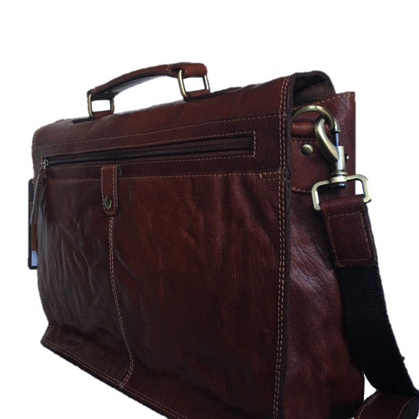 Rowallan Of Scotland Bronco Cognac Briefcase side