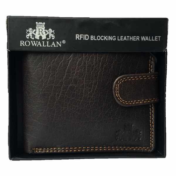 Rowallan Of Scotland Lancaster Brown Tabbed Triple Wallet 33-9808/02 in box