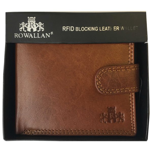 Rowallan Of Scotland Lancaster Tan RFID Triple Wallet boxed