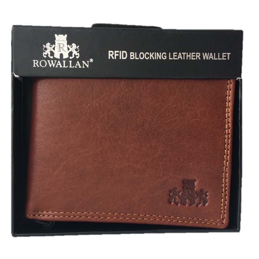 Rowallan Of Scotland Lancaster Tan Three Page Wallet in box