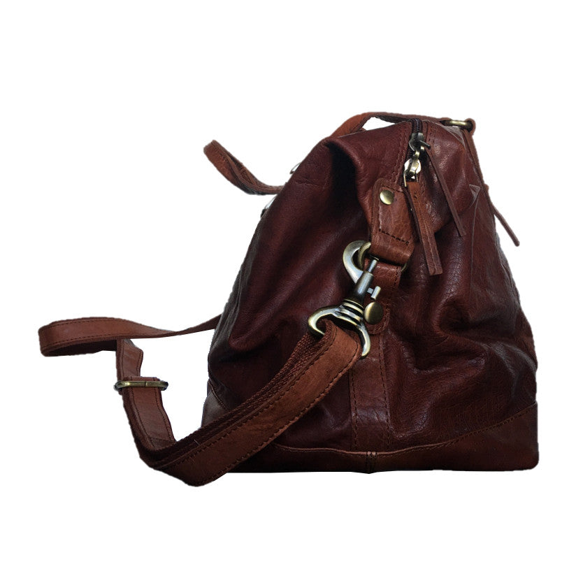 Rowallan Of Scotland New Conquest Cognac Weekend Bag 34-1549/18 side