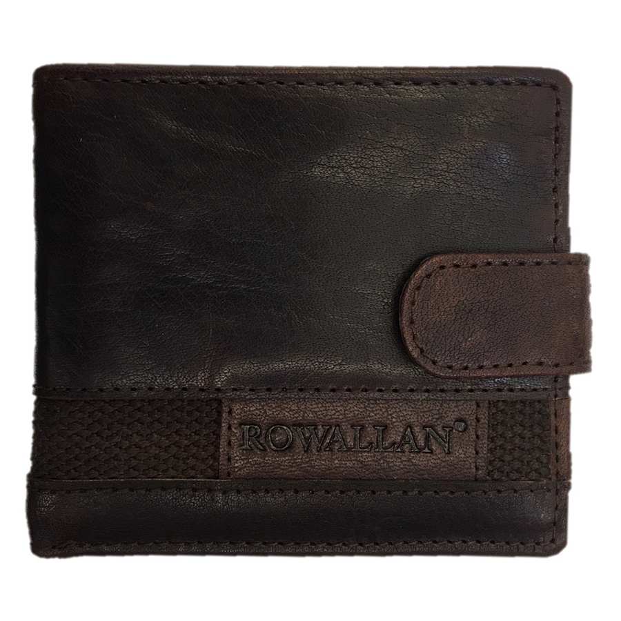 Rowallan Of Scotland Panama Brown Tabbed Flip Out Wallet front