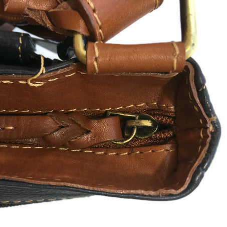 Rowallan Of Scotland Prelude Navy Top Zip Handbag zip detail