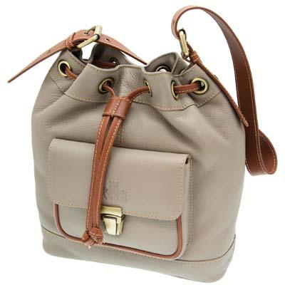 Rowallan Of Scotland Prelude Taupe Leather Drawstring Bag