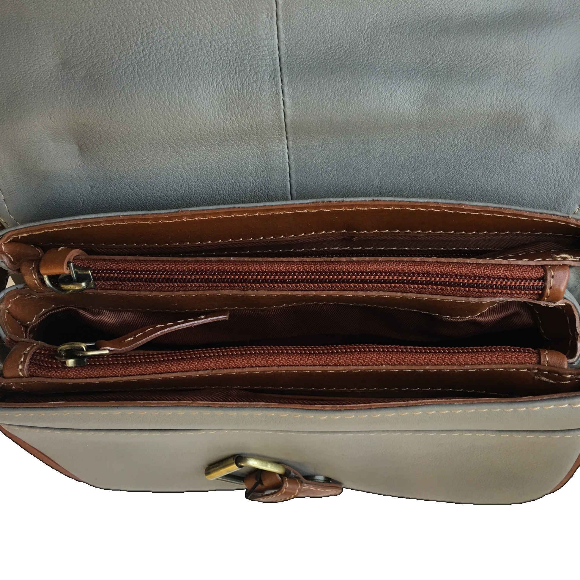 Rowallan Of Scotland Prelude Taupe Half Flap Shoulder Bag inside