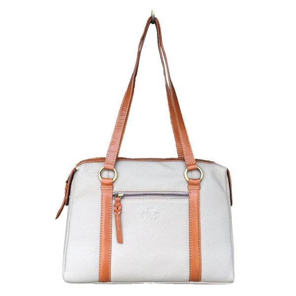 Rowallan Of Scotland Prelude Taupe Twin Handle Zip Top Bag hanging