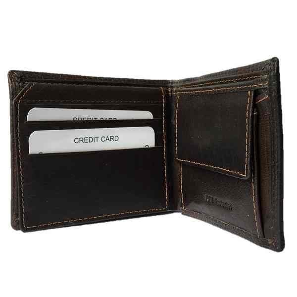 Rowallan of Scotland Lancaster Brown Flip-up Coin RFID Wallet 33-9806-02 inside