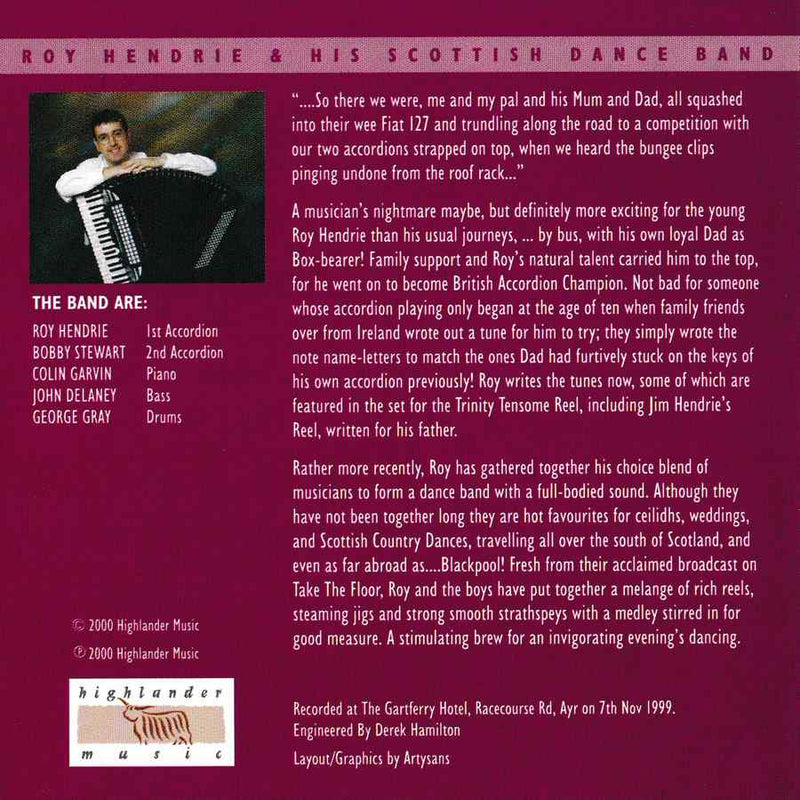 Roy Hendrie & His Scottish Dance Band - Scottish Dances Volume 11 CD inside booklet
