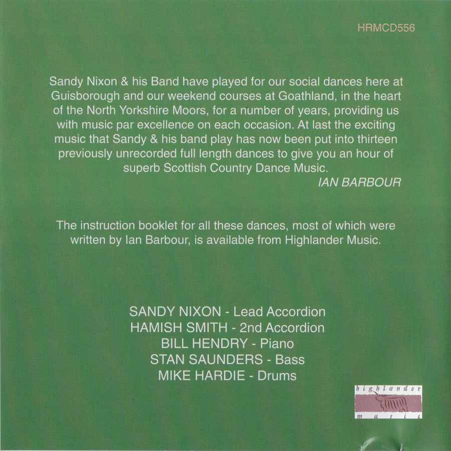 Sandy Nixon & His Scottish Dance Band - Repeat Prescription CD inside back cover