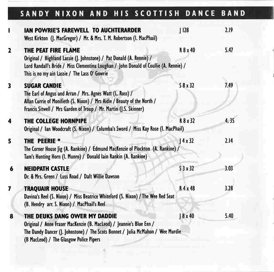 Sandy Nixon & His Scottish Dance Band Volume 1 Track Details page 1