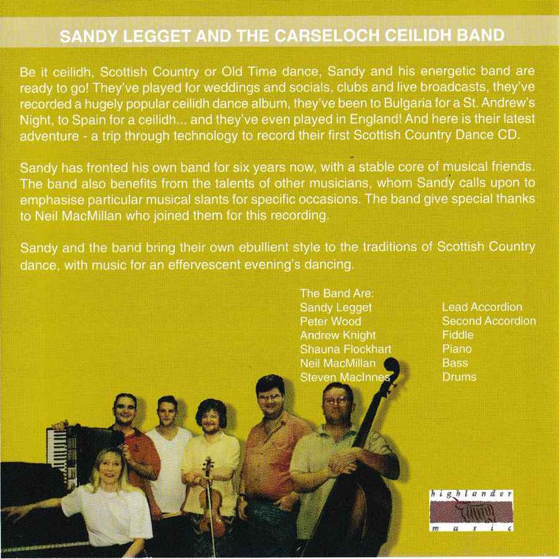 Sandy Legget & The Carseloch Ceilidh Band - Scottish Dances Volume 9 CD inside booklet