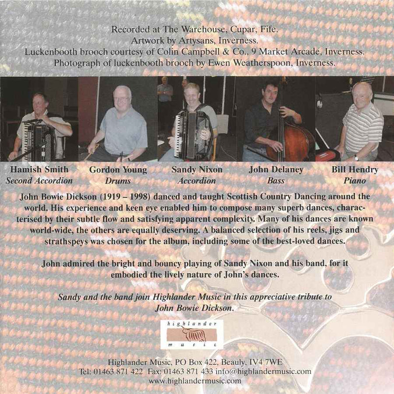 Sandy Nixon & His Scottish Dance Band - The Luckenbooth Brooch CD booklet back