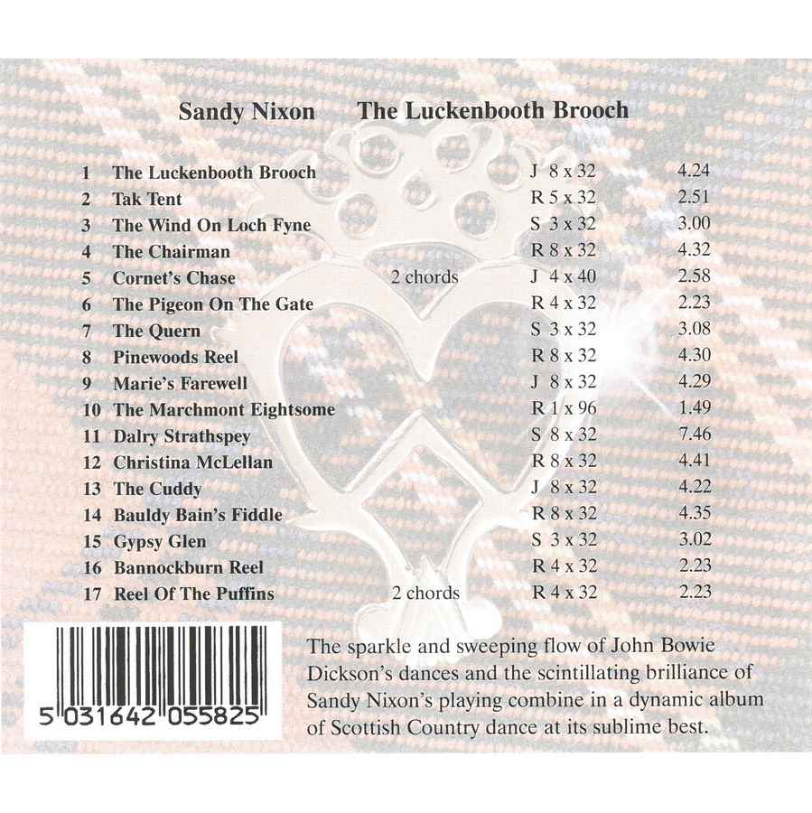 Sandy Nixon & His Scottish Dance Band - The Luckenbooth Brooch CD inlay track list