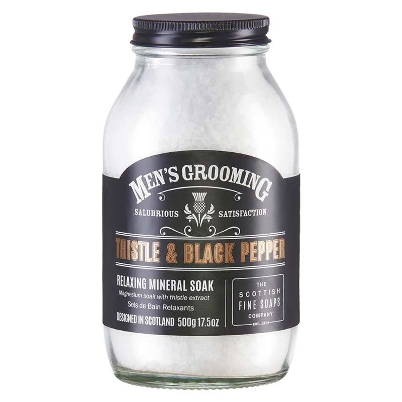 Scottish Fine Soaps Men's Grooming Thistle & Black Pepper Relaxing Mineral Soak