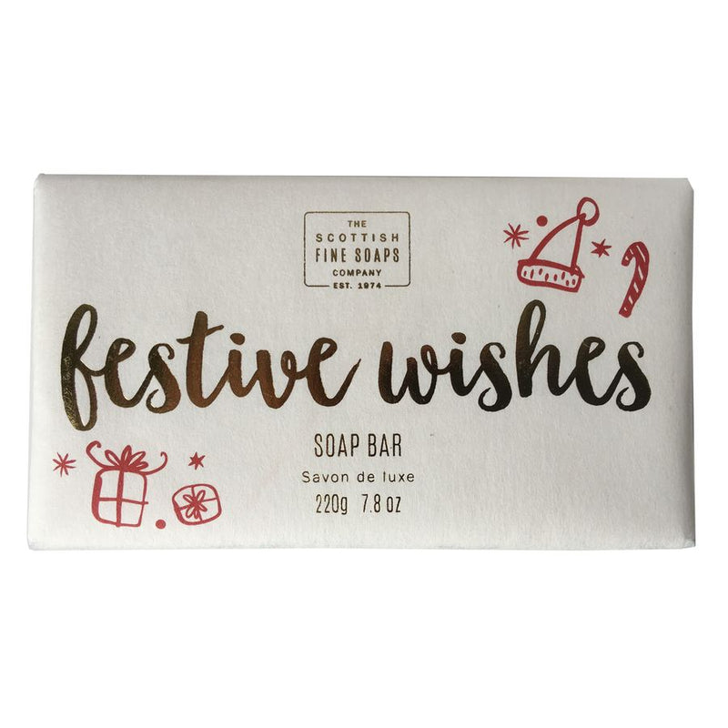 Scottish Fine Soaps Festive Wrapped Soap Festive Wishes front
