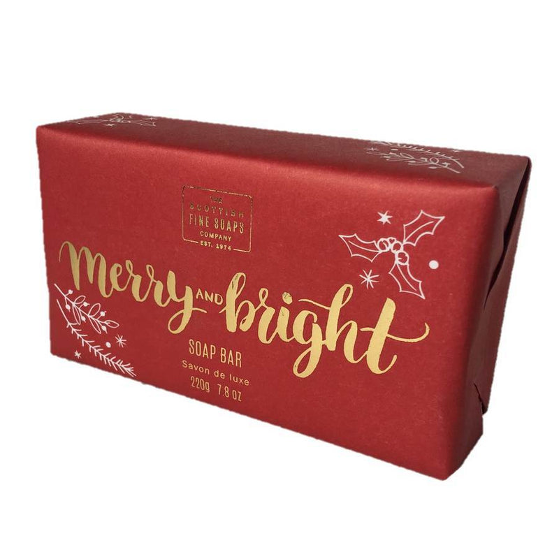 Scottish Fine Soaps Wrapped Soap Merry & Bright angled