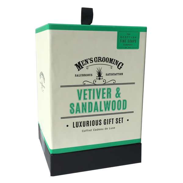 Scottish Fine Soaps Men's Grooming Vetiver & Sandalwood Luxurious Gift Set