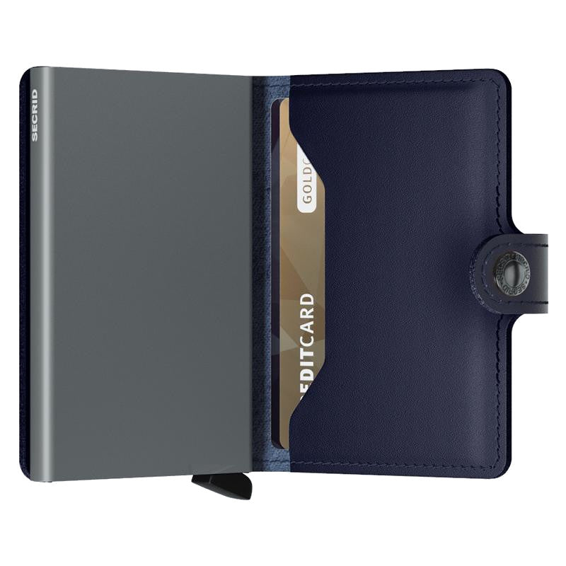 Secrid RFID Mini Wallet Metallic Blue open 1