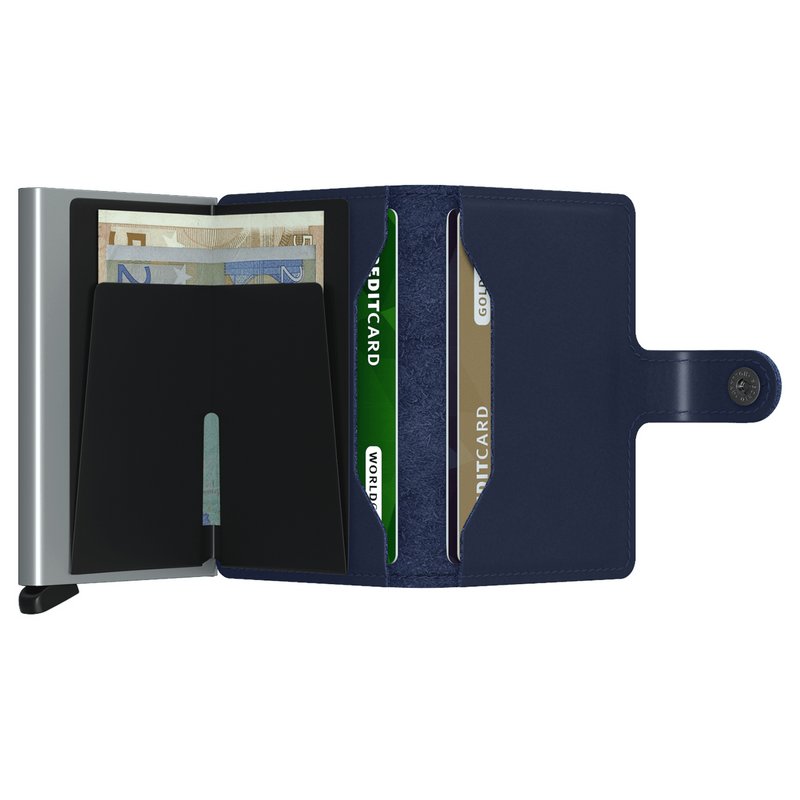 Secrid RFID Mini Wallet Original Navy Leather open 2