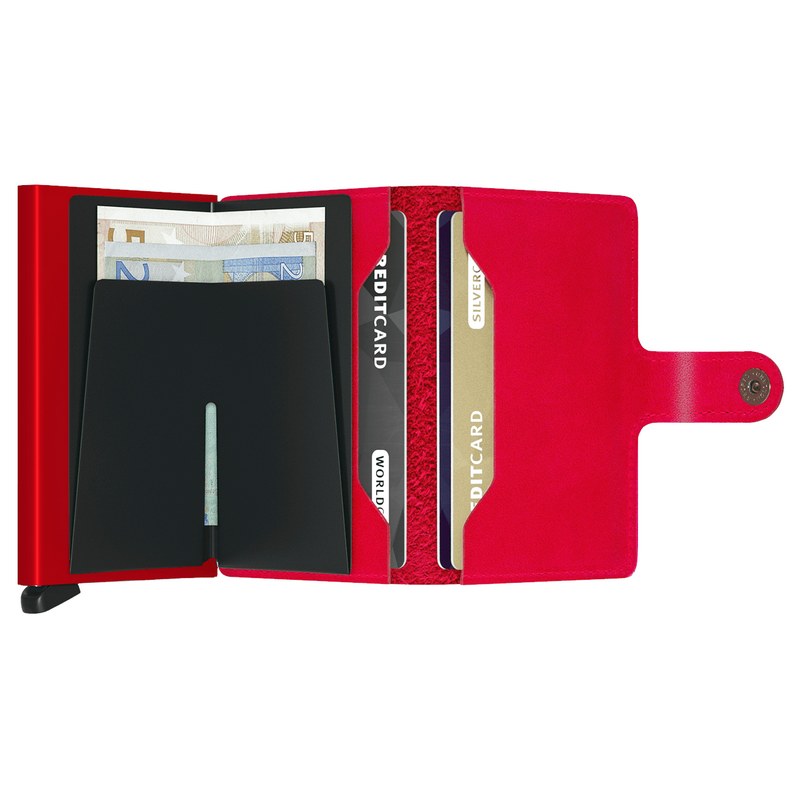 Secrid RFID Mini Wallet Original Red Leather MW-Original-Red open