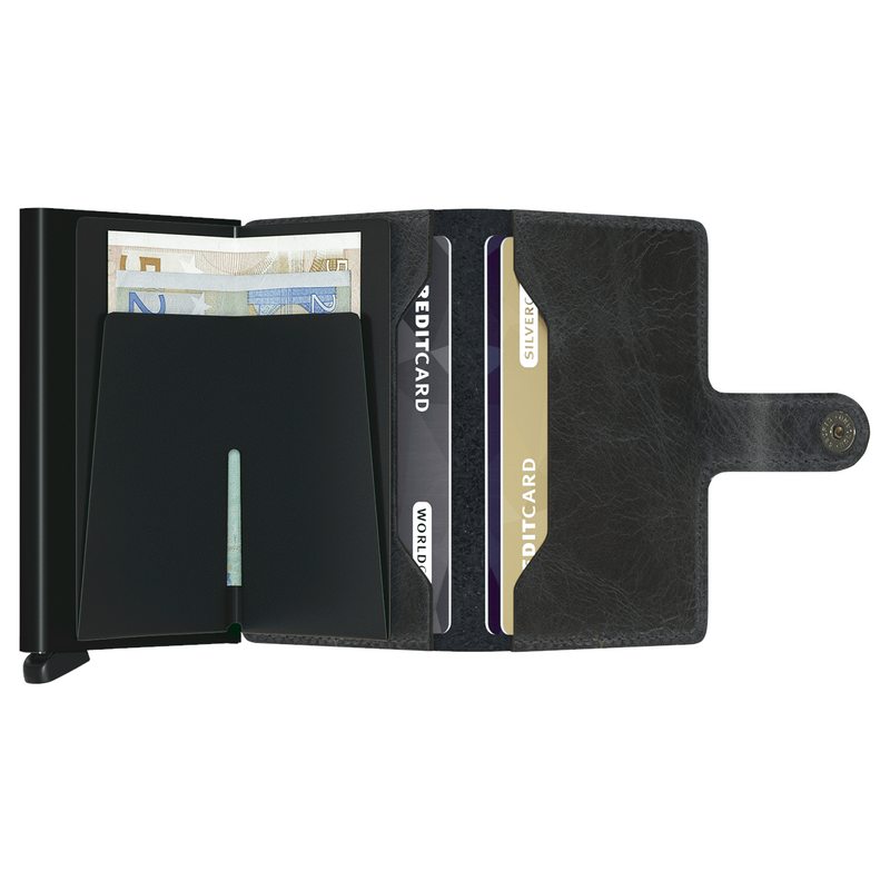 Secrid RFID Mini Wallet Vintage Black MV-Black open