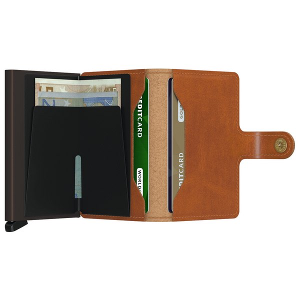 Secrid RFID Mini Wallet Original Cognac Brown open