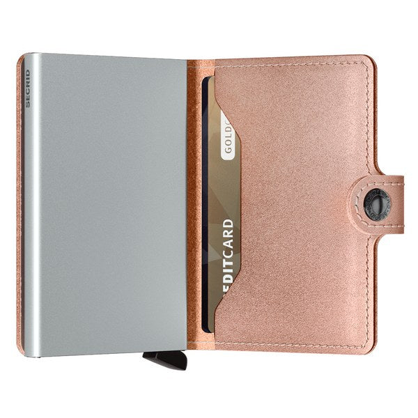 Secrid RFID Mini Wallet Original Metallic Rose open