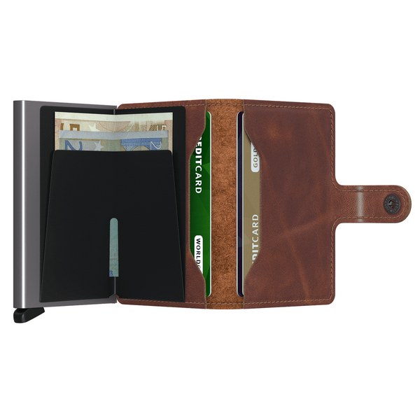 Secrid RFID Mini Wallet Original Vintage Brown open