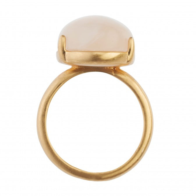 Sence Copenhagen Fashion Jewellery Griff Ring Rose Quartz Gold-plated J699A side