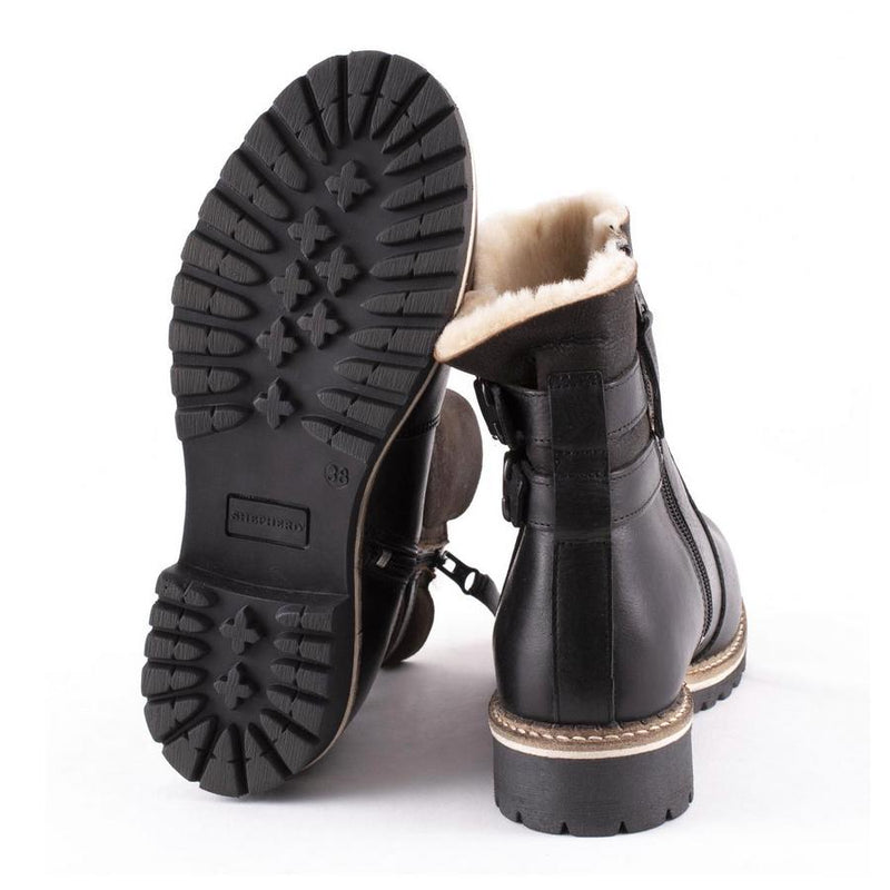 Shepherd Of Sweden Smilla Black Sheepskin Ankle Boots sole